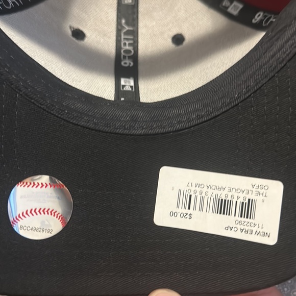 Arizona Diamondbacks New Era 9FORTY Adjustable Hat Cap Black Red Strapback MLB - Picture 3 of 3